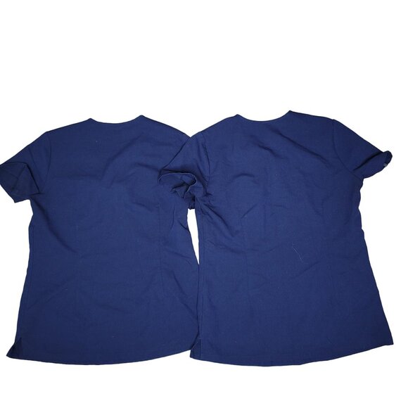 Figs Technical Collection Navy Blue V-Neck Scrub Tops Lot Of 2 XS - Picture 2 of 5